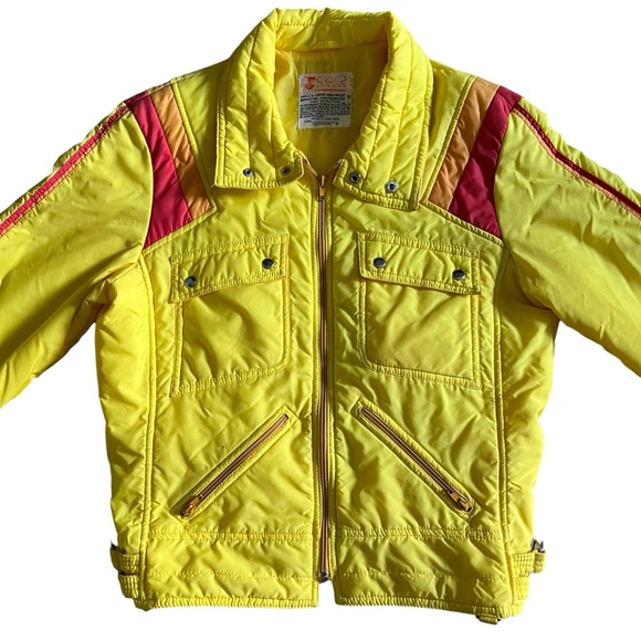 Vintage SKYR Mens Size Medium Yellow Ski Jacket Made In Hong Kong As Is Rare - Picture 5 of 16